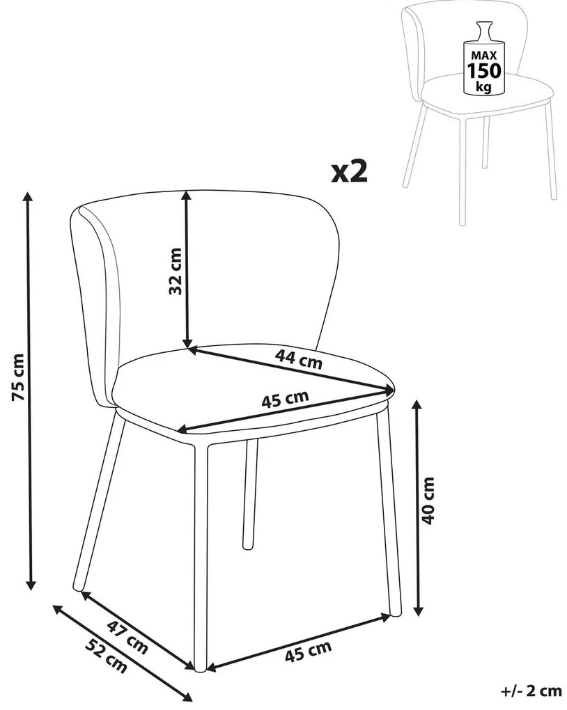 Étkezőszék készlet 2 db. Minik (szürke boucle). 1081422