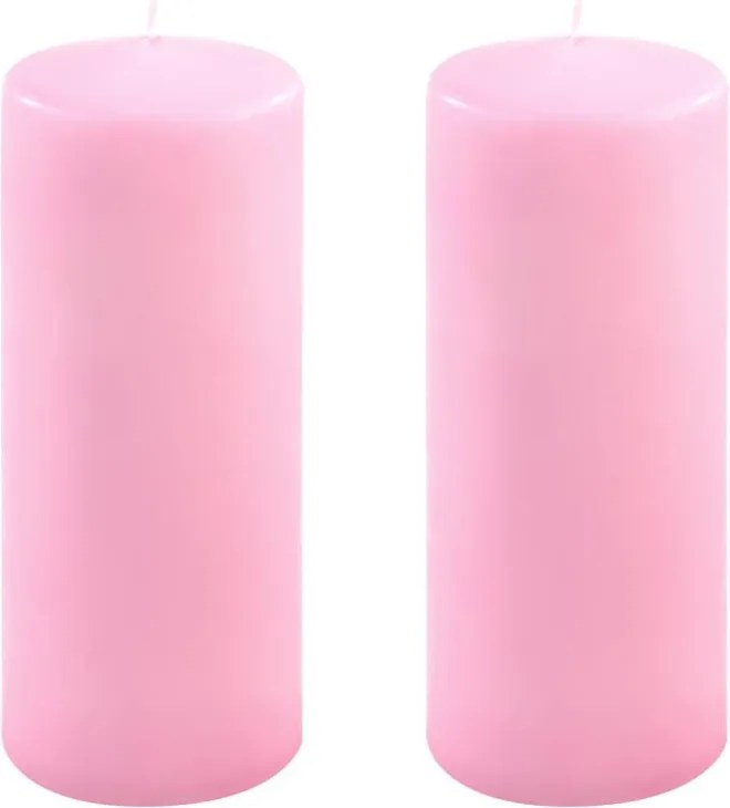 Gyertya készlet 20 cm Ø 7,5 cm 2 db rózsaszín