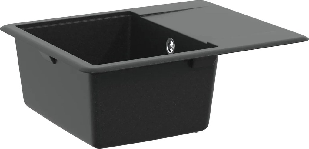 vidaXL Mosogató Fekete 560 x 460 mm 80% Kvarc és 20% Gyanta