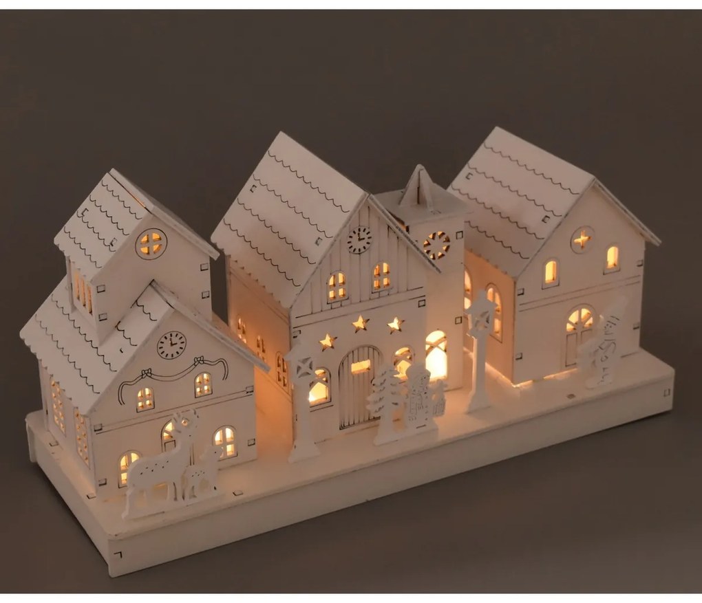 Falu kKarácsonyi világító dekoráció, 28 x 14 x 11 cm, LED