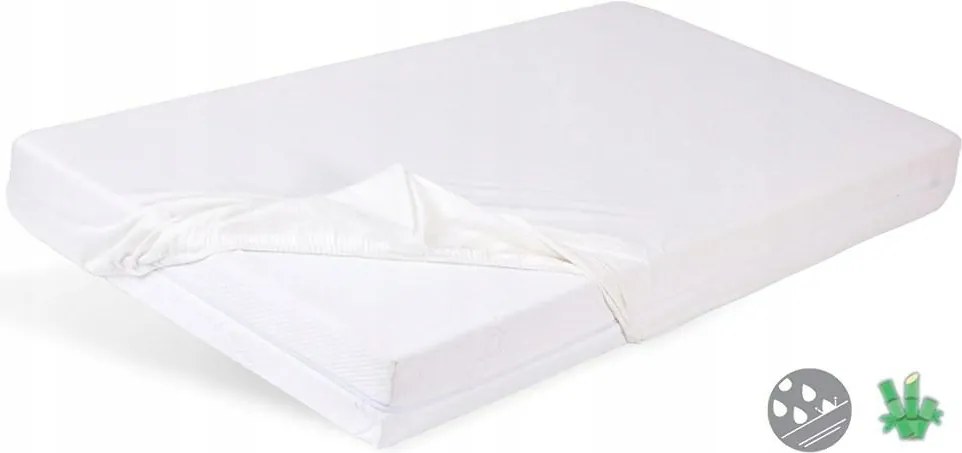 Vízhatlan lepedő 90x200 fehér, gumis Bamboo bambusz hátlap