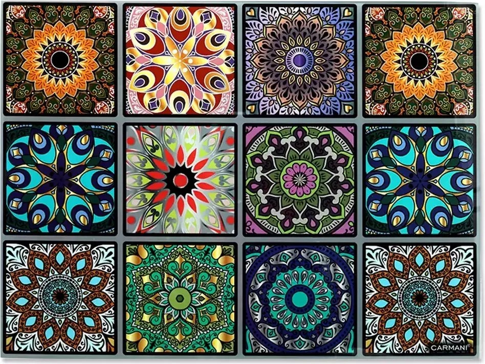 Konyhai Vágódeszka Üveg Mozaik Casablanca Orient sötét Carmani