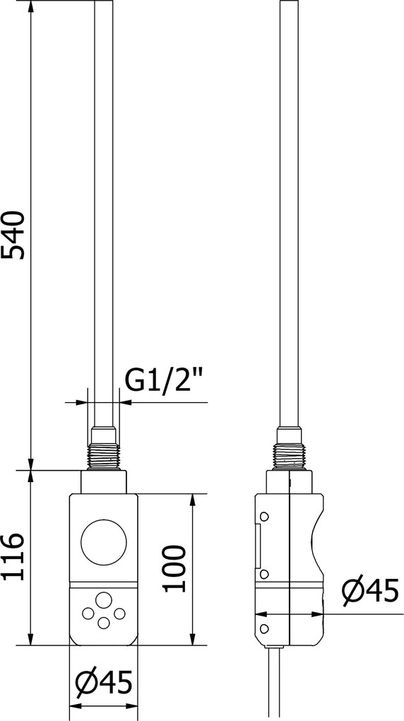 Mexen Ares, elektromos fűtőelem 1200x500 mm + fűtőrúd 600 W, fehér, W102-1200-500-2600-20