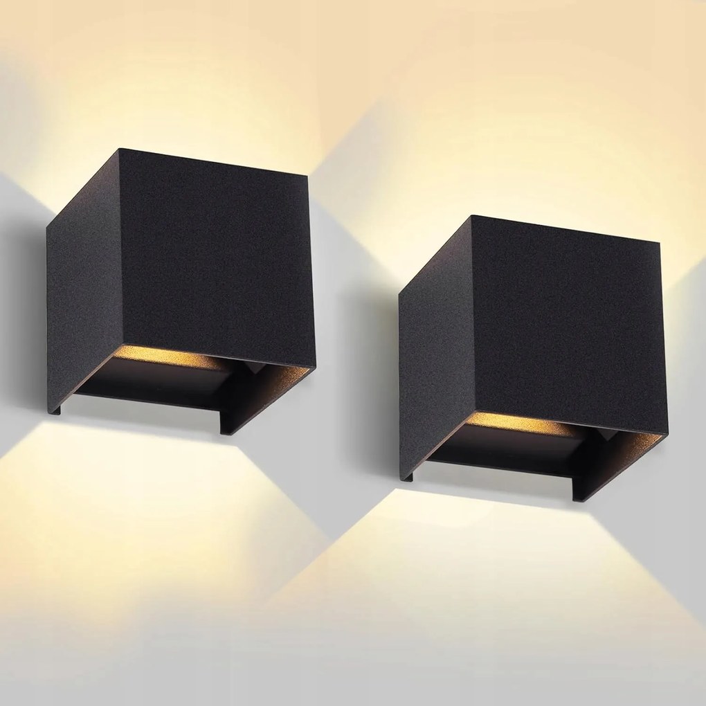 2X 20W-os kültéri Led fali lámpa IP65 vízálló fényszabályzóval