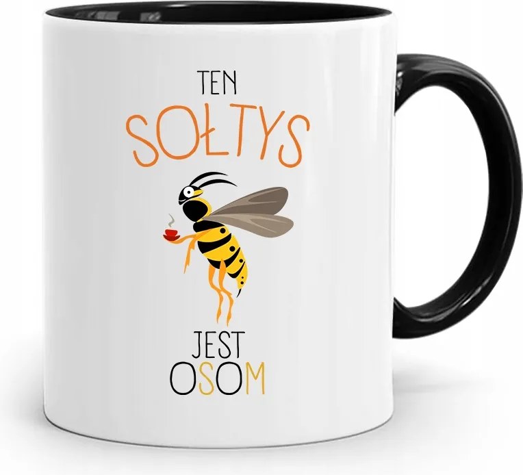 Soltys Bögre Fekete Ez A Soltys Egy Darázs, fényképes nyomtatással