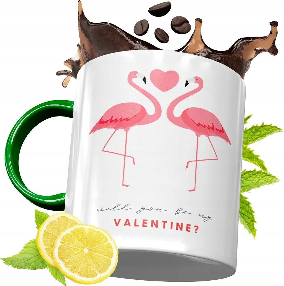 Zöld Bögre Valentin Napra Szerelmeseknek fényképes nyomtatással