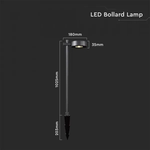 LED kültéri lámpa LED/7W/230V 4000K IP65 fekete 102 cm