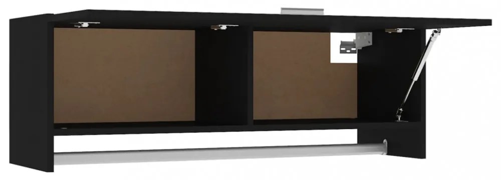 fekete szerelt fa ruhásszekrény 100 x 32,5 x 35 cm