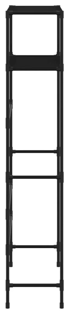 2 szintes fekete vas mosógép feletti tárolóállvány 69x28x143 cm