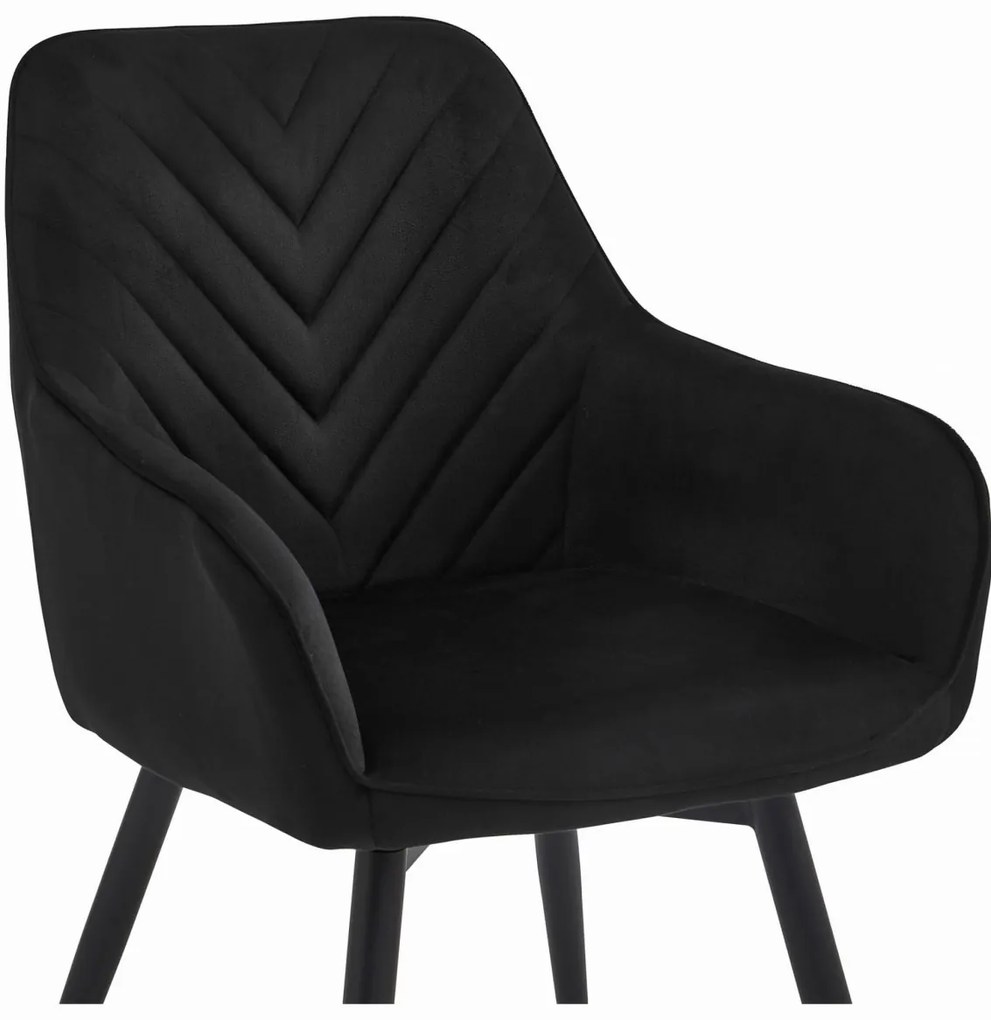 NANA360 VELVET fekete forgó étkezőszék