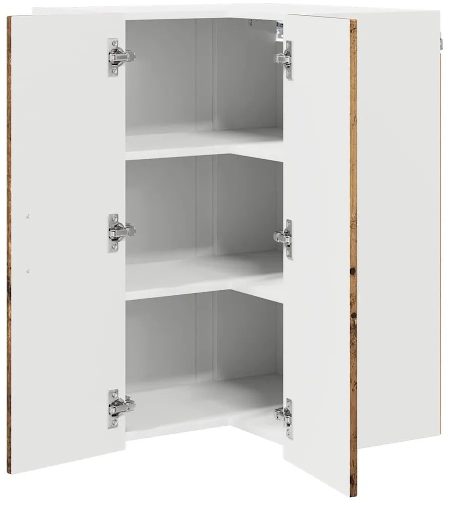 Fali konyhaszekrény polcokkal Öreg fa 57 x 57 x 80 cm Faanyag