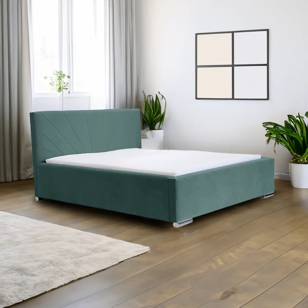 Kárpitozott ágy tárolóval és LUKS matraccal Menta 120x200 cm