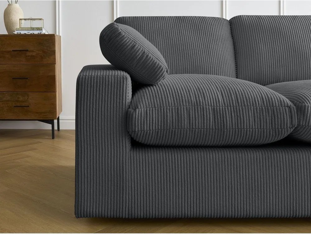 Sötétszürke kordbársony sarokkanapé Belair – Bobochic Paris