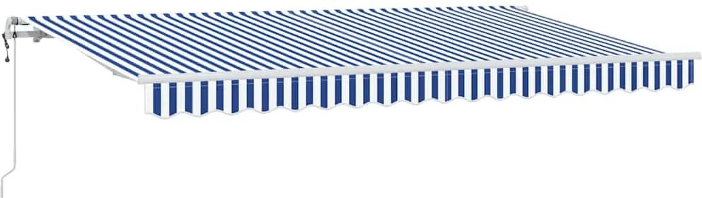 vidaXL Behúzható napellenző Kék 350 x 200 cm szövet