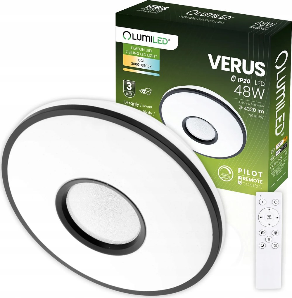 Plafon Led Panel Falra szerelhető Kerek Mennyezeti Lámpa Lámpatest 48W Cct Távirányító