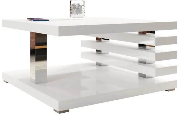 Kávésasztal KYOTO 31x60 cm fényes fehér