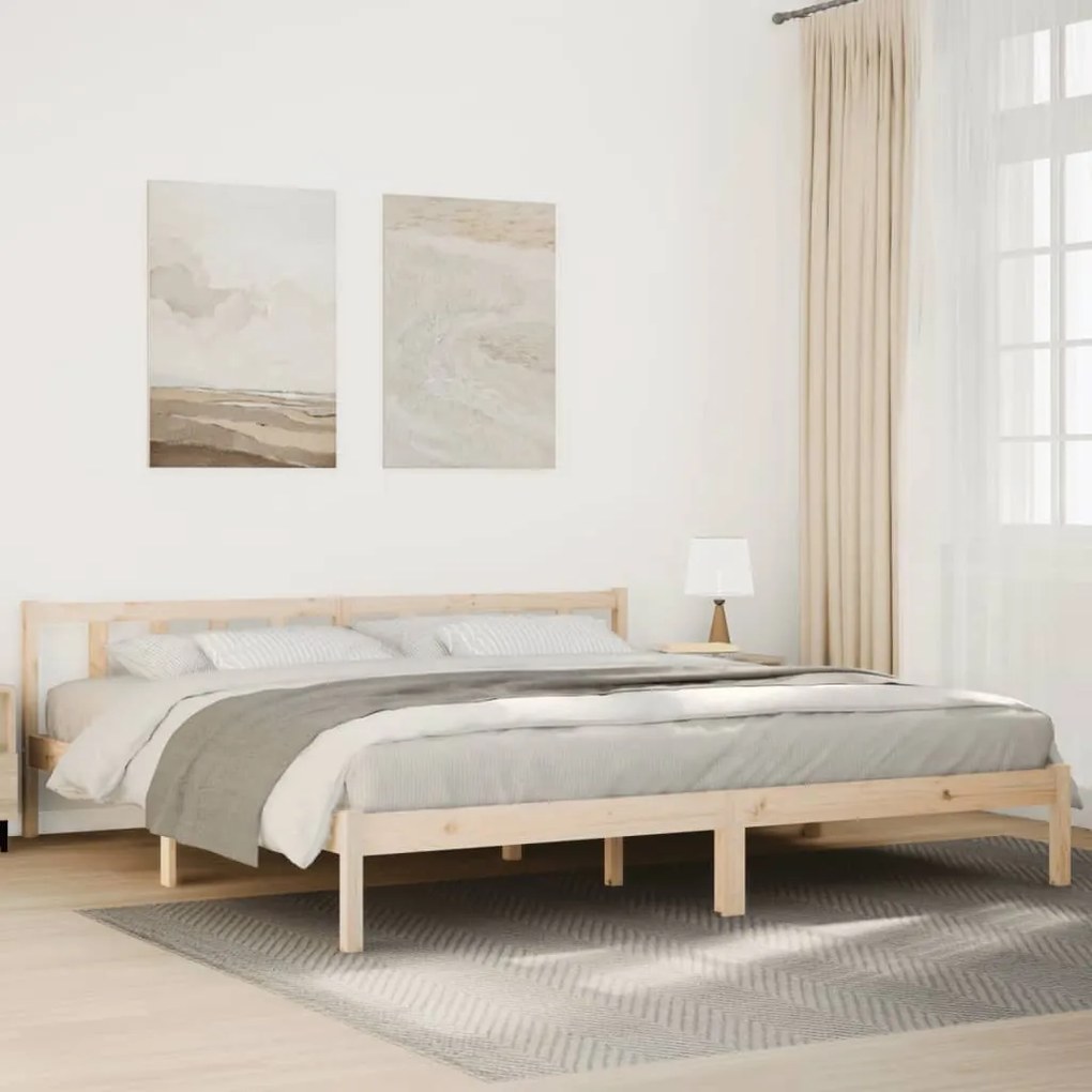 tömör fenyőfa extra hosszú ágykeret matrac nélkül 200 x 210 cm