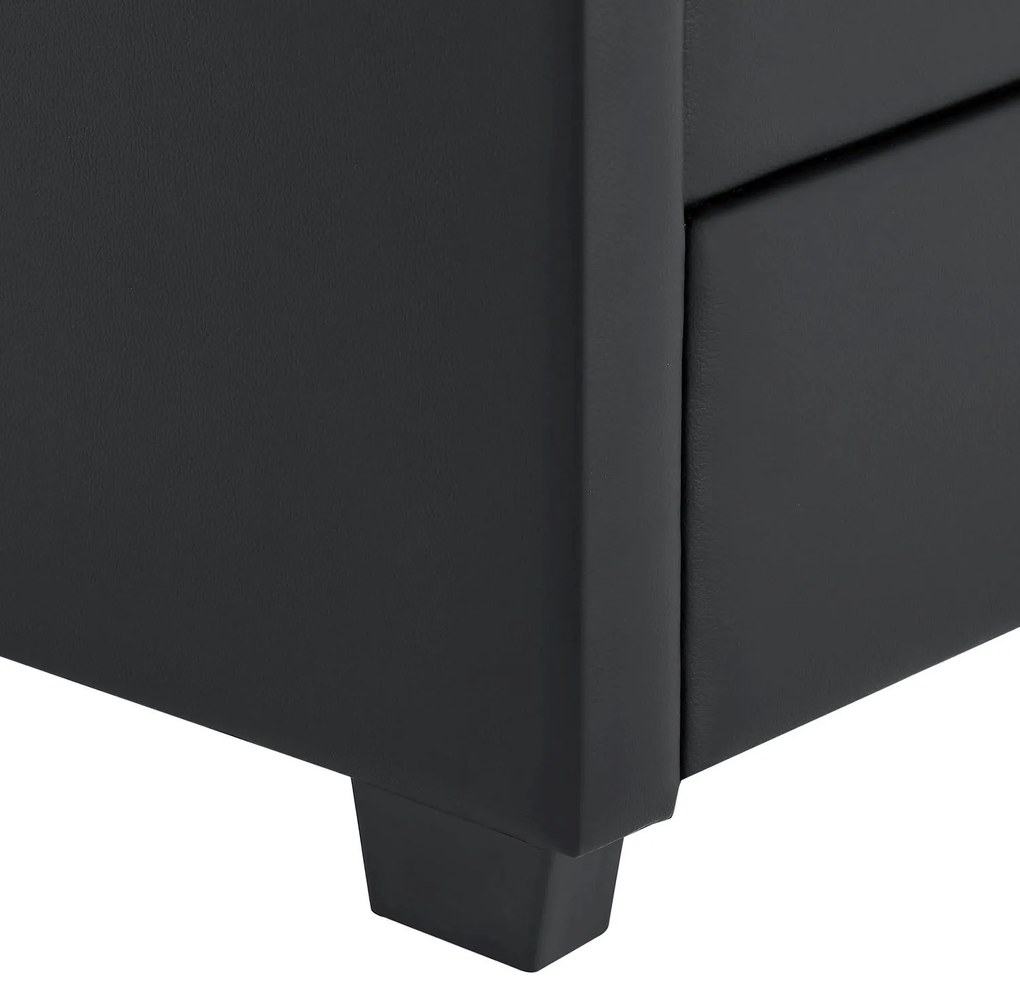 Deuba Kárpitozott ágy Lyon 140 x 200 cm - fekete