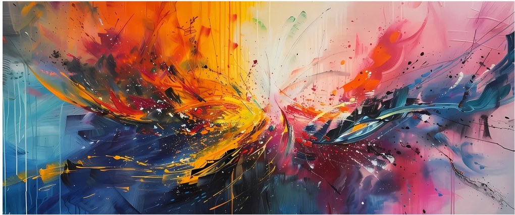 Kép - Színes absztrakció (120x50 cm)