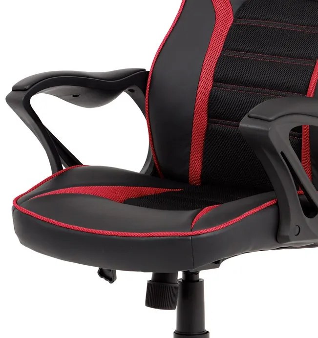 Gamerszék, Fekete Ekobőr, Hinta Mechanikával. KA-G406 RED