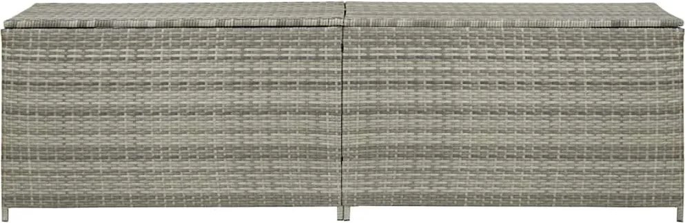 Szürke Polyrattan Kerti Tárolóláda 200 X 50 X 60 Cm
