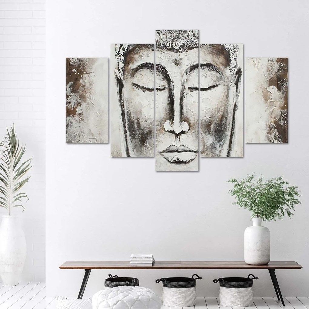 Gario Vászonkép Buddha arcképe, Buddha portréja - 5 részes Méret: 150 x 100 cm