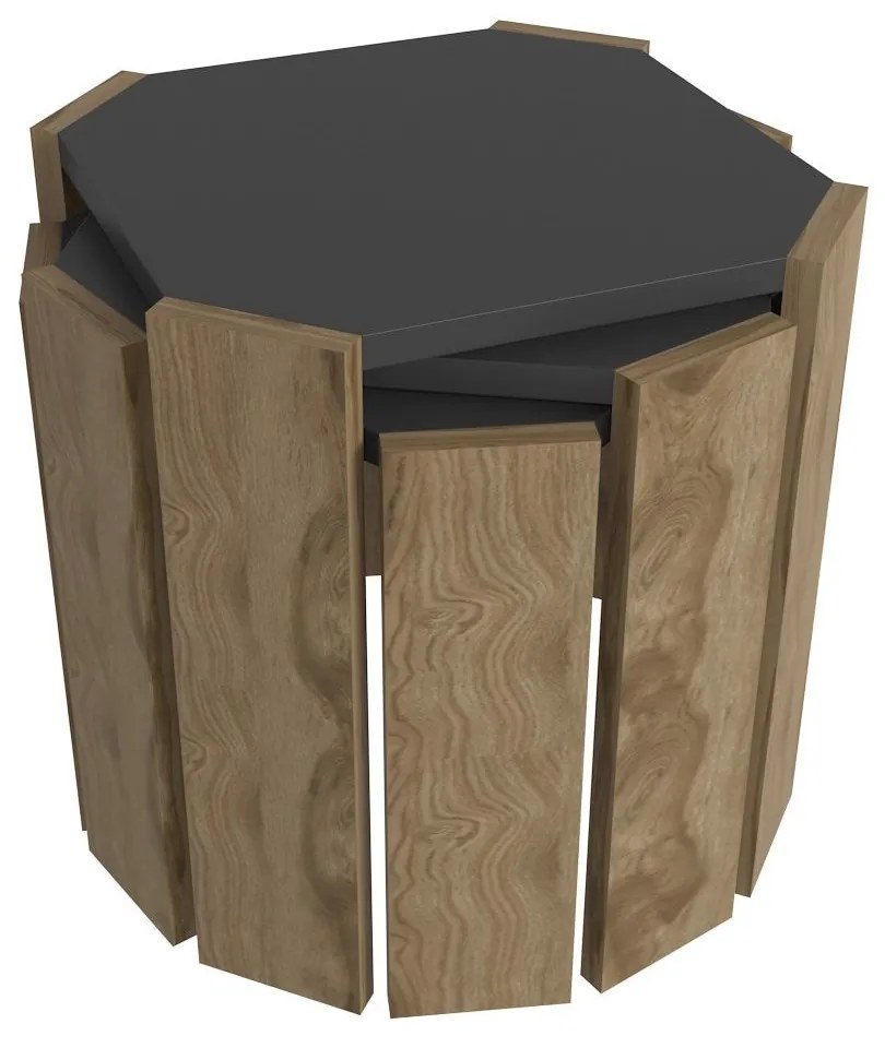 Dohányzóasztal Lori - Anthracite, Walnut