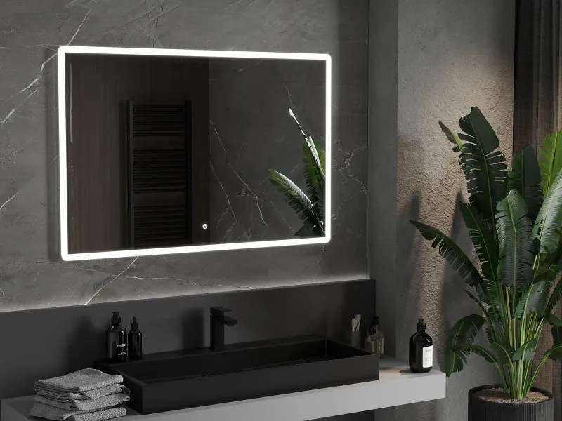 Mexen Navia, LED fürdoszobai tükör háttérvilágítással 120 x 80 cm, 6000K, páramentesíto, 9803-120-080-611-00