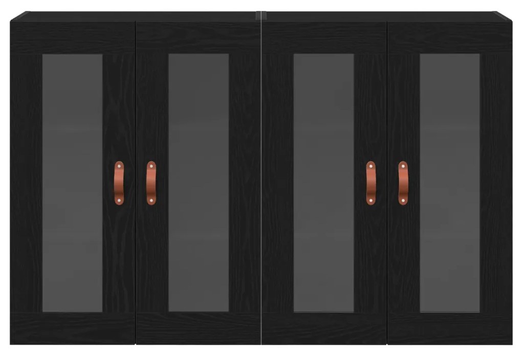 vidaXL Fali Szekrények 2 pcs Fekete tölgy 69,5 x 34 x 90 cm Faanyag