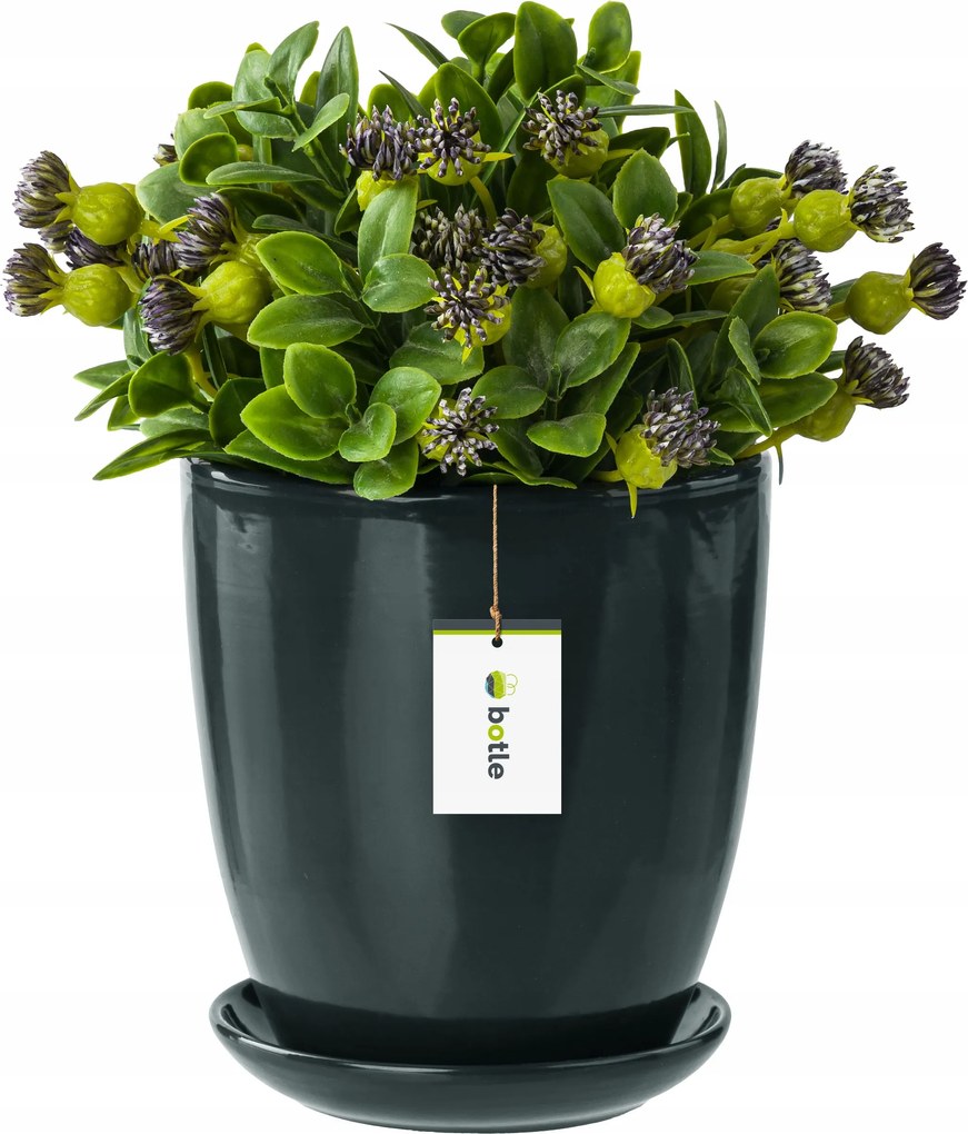 Kerámia kaspó ø24cm grafit talppal