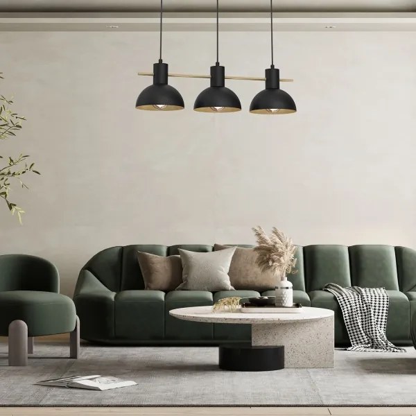 Csillár zsinóron ESTATE MINI 3xE27/15W/230V fekete