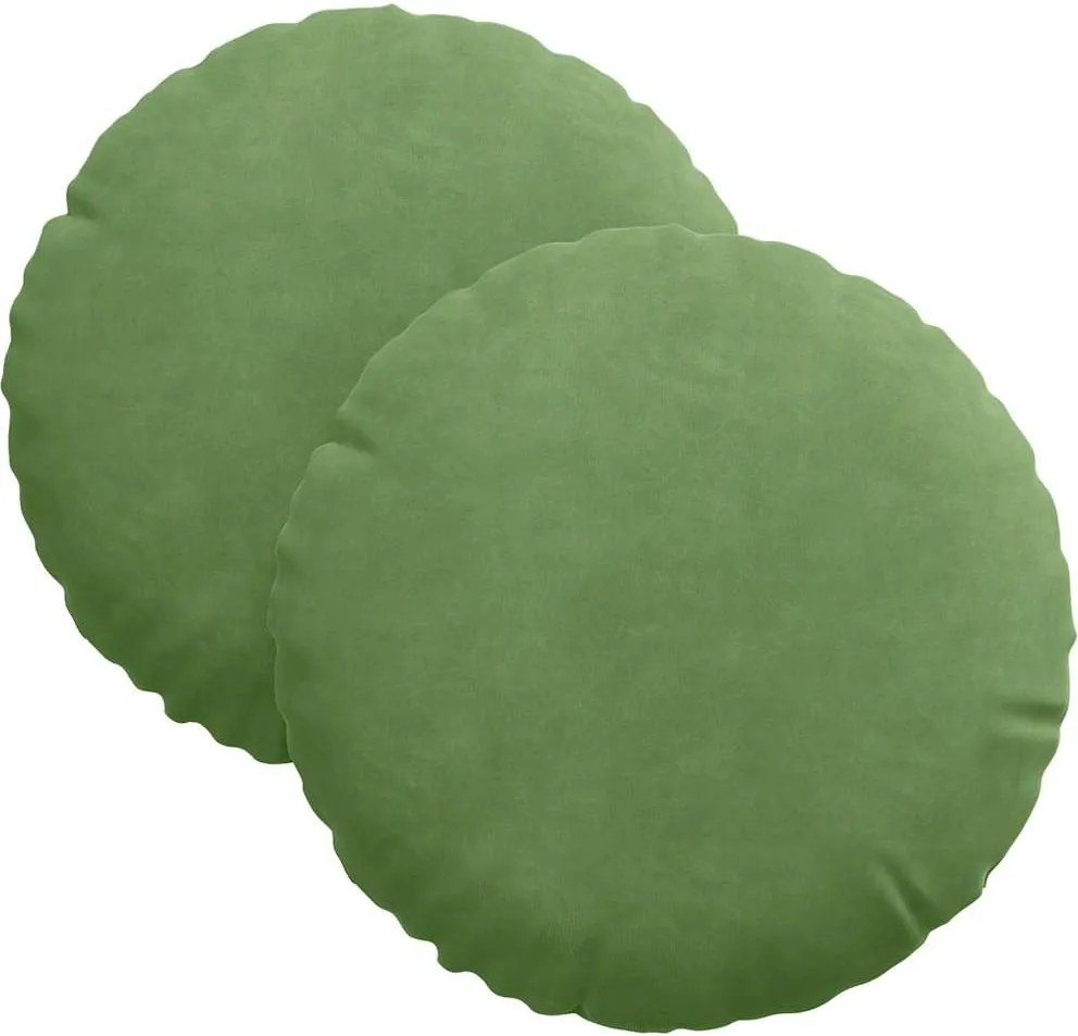vidaXL Ülőpárnák 2 pcs Világos zöld Ø 40 x 13 cm Bársony