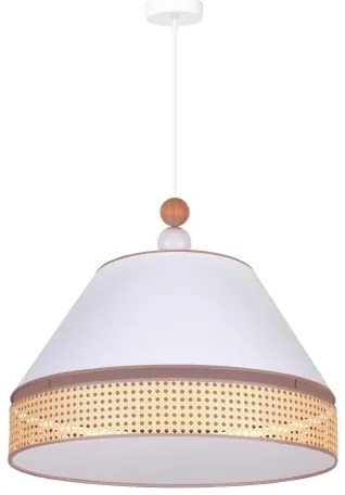 Duolla - Csillár zsinóron AVIGNON 1xE27/15W/230V á. 60 cm fehér/rattan
