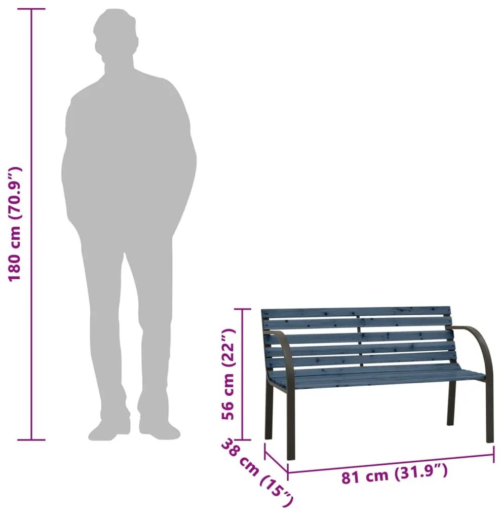 szürke kínai fenyőfa kerti pad gyermekeknek 81 cm
