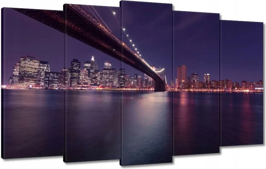 Vászonkép 100x60 Híd az éjszakában Usa New York