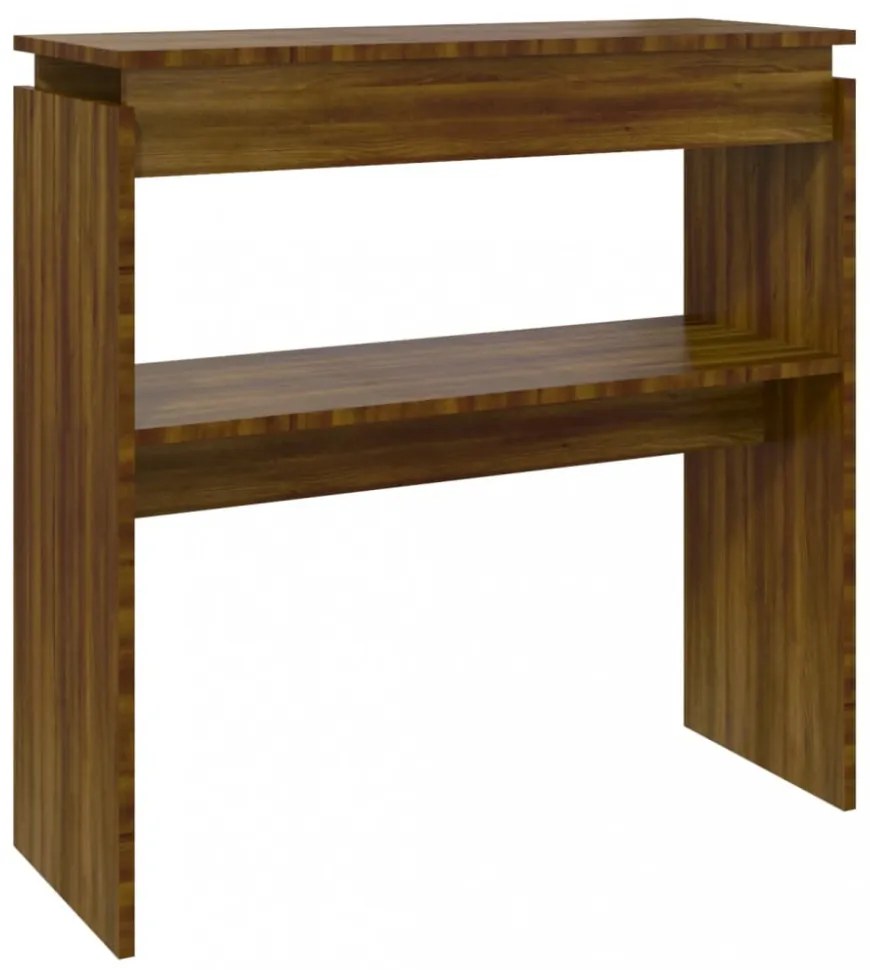 barna tölgy színű szerelt fa tálalóasztal 80 x 30 x 80 cm