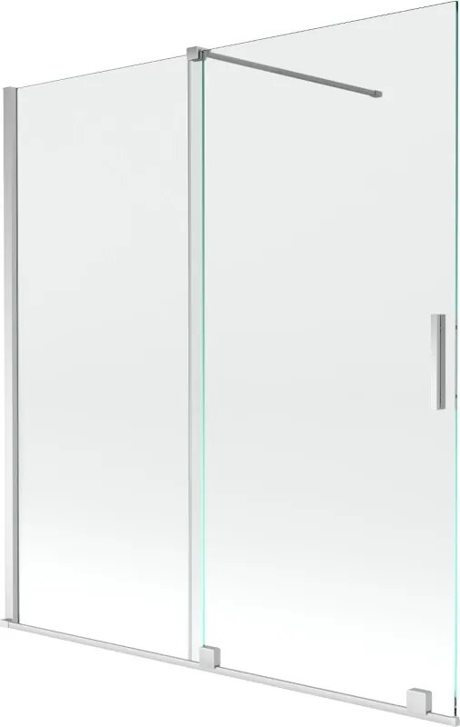 Mexen Velar kétpaneles, 150 x 150 cm-es, átlátszó, króm kádparaván - 896-150-000-01-01