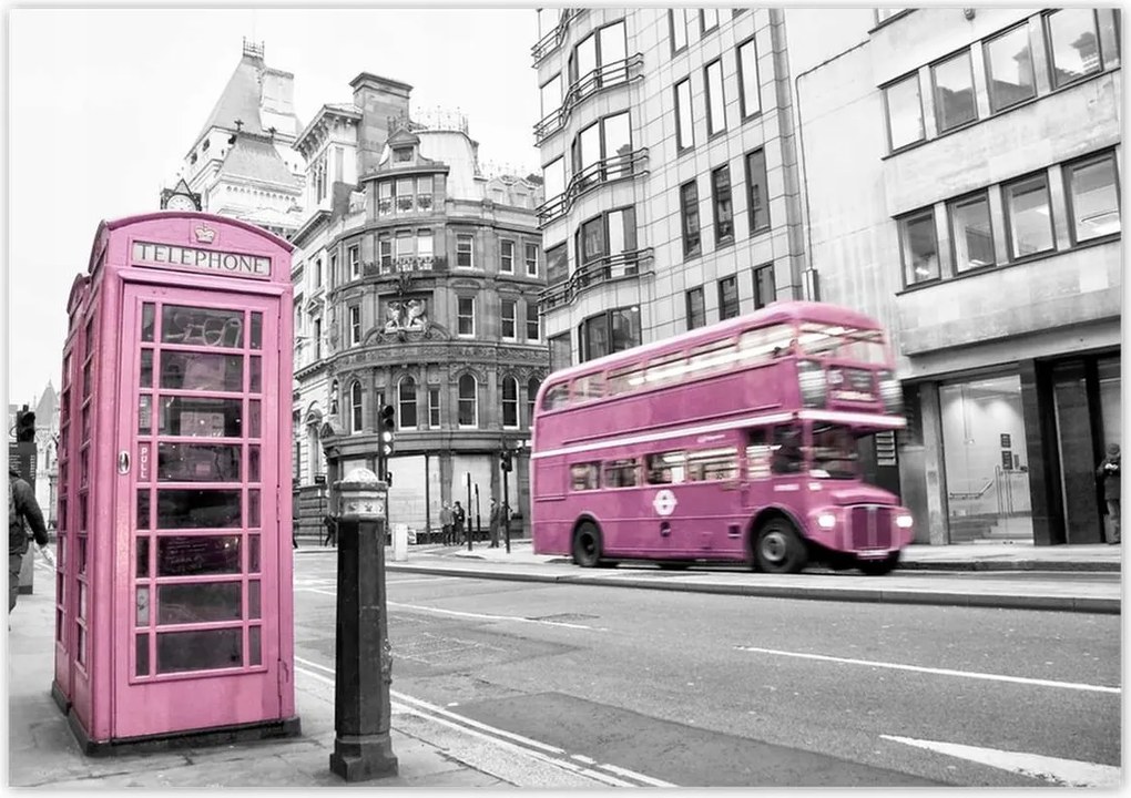 Poszterek 100x70 Púderrózsaszín busz