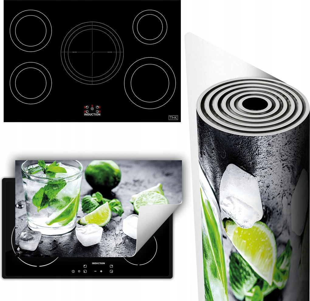 Vinil Tűzhelyvédő Szőnyeg Asztallap 90x52 mész víz