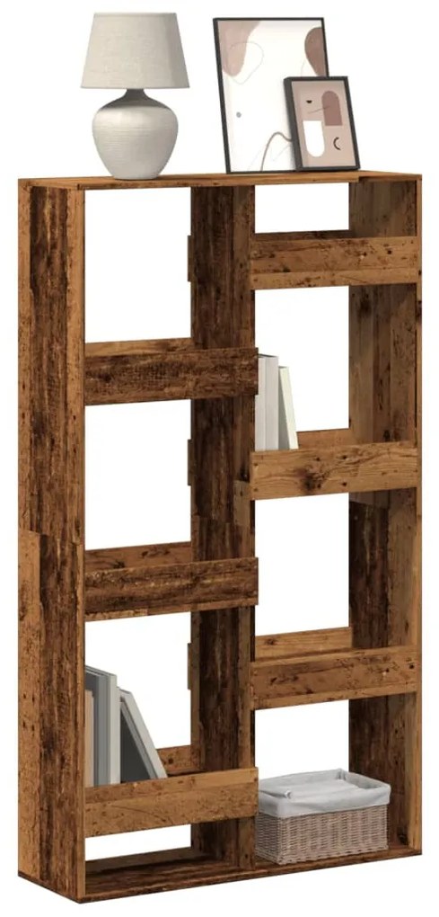 antik fa színű szerelt fa könyvespolc 100 x 33 x 175 cm