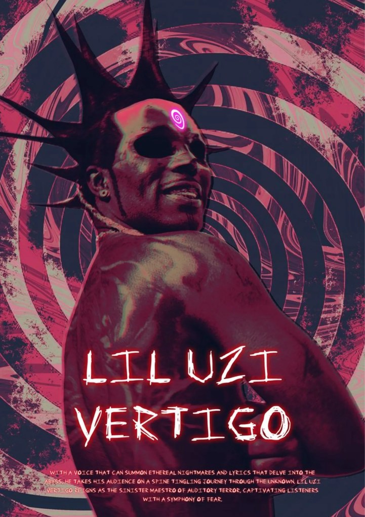 Poszter 21x30 cm Lil Uzi Vert rapper rap zene rajongónak