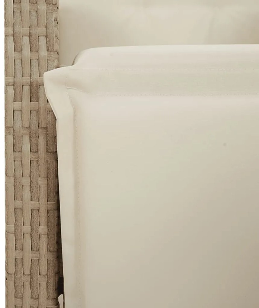 vidaXL 3 részes bézs polyrattan bisztrógarnitúra párnával