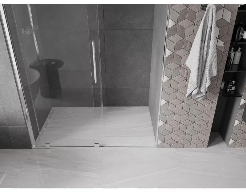 Mexen Velar, nyitható tolóajtó 150x200 cm, 8mm átlátszó üveg, króm profil, 871-150-000-01-01