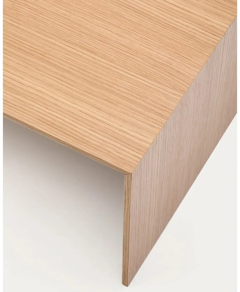 Világos natúr színű dohányzóasztal tölgyfa dekorral 70x140 cm Litto – Kave Home