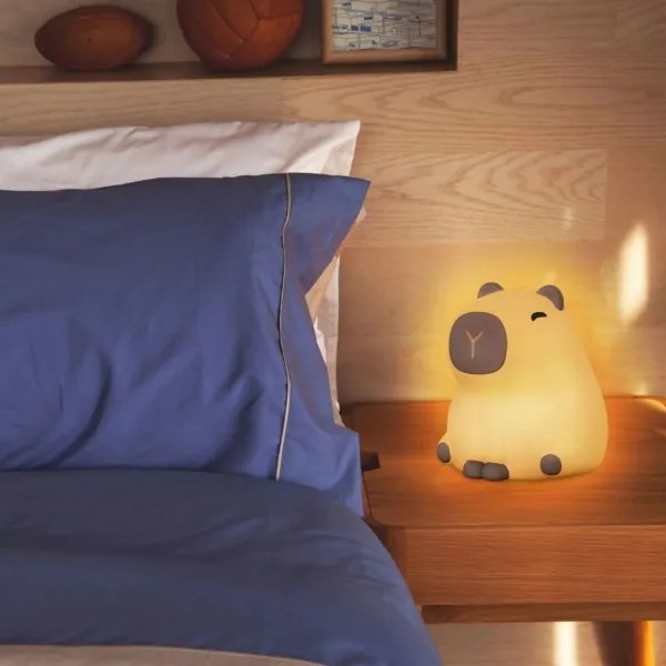 LED RGBW Dimmelhető gyermek lámpa LED/1W/5V USB 1200 mAh kapibara