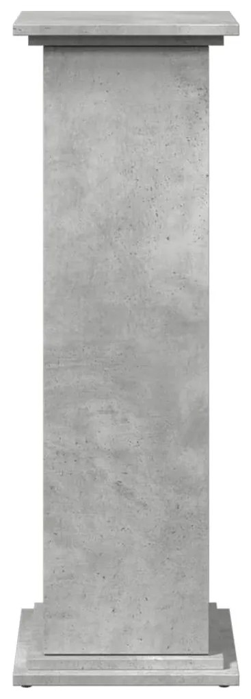 betonszürke szerelt fa bemutatóállvány tárolóval 31x30x90 cm