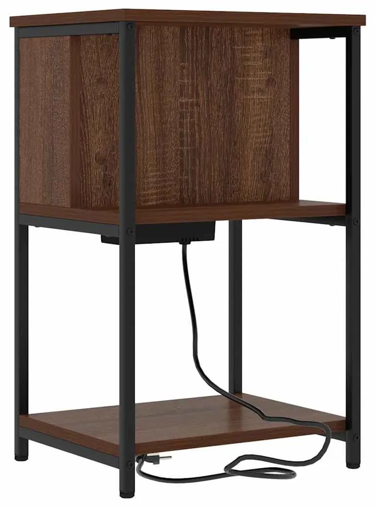 Éjjeliszekrény 2 pcs barna tölgy 38 x 31 x 61 cm Faanyag