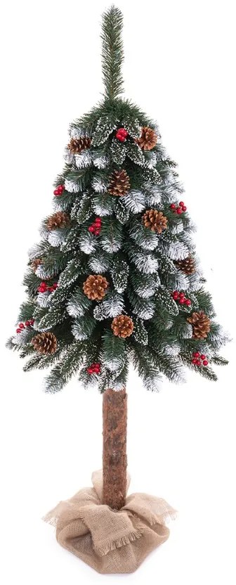 Műfenyő hóhatású ágvégekkel és berkenyebogyós díszítéssel, 150cm