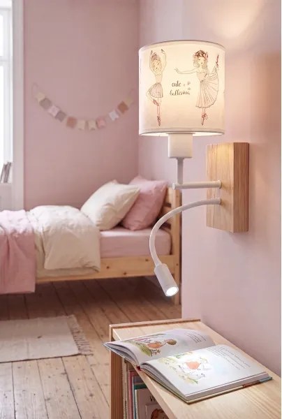 BRILAGI - LED Flex. lámpa BOBO WOOD 1xE27/25W/230V + LED/3W tölgy/fehér/rózsaszín/csomag
