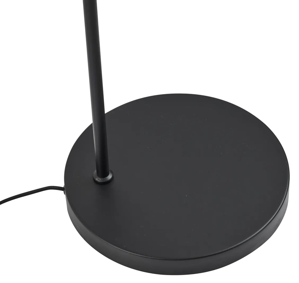 Japandi állólámpa fekete, arany és bézs színű lámpabúrával - Pluni